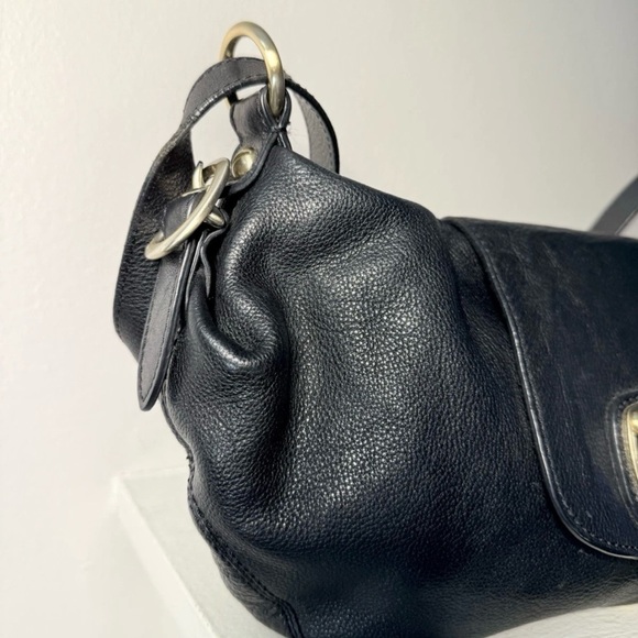 Michael Kors Navy Leather Shoulder Bag MK Est. 1981 Flap Hobo - Picture 8 of 11